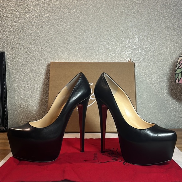 SOLD✨Christian Louboutin✨ Daffodile 160mm Kid Chunky Platform Pumps Size 38 - Picture 7 of 14